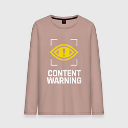 Мужской лонгслив Content Warning logo