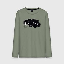 Лонгслив хлопковый мужской Космос в волосах, цвет: авокадо