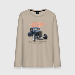 Лонгслив хлопковый мужской Старый хотрод, цвет: миндальный