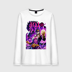 Лонгслив хлопковый мужской Jotaro Kujo and his new stand ai art, цвет: белый