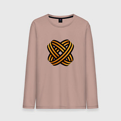 Лонгслив хлопковый мужской Переплетенная ленточка, цвет: пыльно-розовый