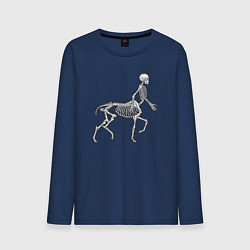 Лонгслив хлопковый мужской Скелет кентавр, цвет: тёмно-синий