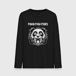 Лонгслив хлопковый мужской Foo Fighters rock panda, цвет: черный