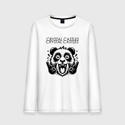 Лонгслив хлопковый мужской Crystal Castles - rock panda, цвет: белый