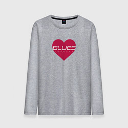 Лонгслив хлопковый мужской Блюз любовь навсегда, цвет: меланж