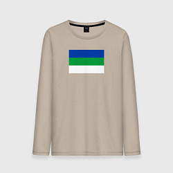 Лонгслив хлопковый мужской Флаг Коми, цвет: миндальный