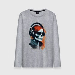 Мужской лонгслив Grunge redhead girl skull