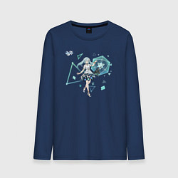 Лонгслив хлопковый мужской Фарузан из Геншин Импакт, цвет: тёмно-синий