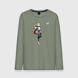 Лонгслив хлопковый мужской Кавех из Геншин Импакт, цвет: авокадо