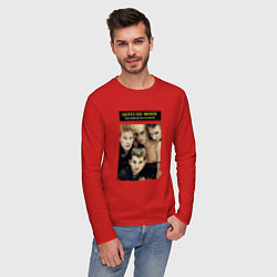 Лонгслив хлопковый мужской Depeche Mode - Singles, цвет: красный — фото 2