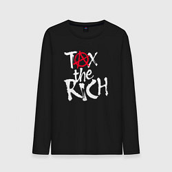 Лонгслив хлопковый мужской Tax the rich, цвет: черный