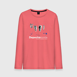 Лонгслив хлопковый мужской Depeche Mode - Silence mode, цвет: коралловый