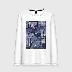 Лонгслив хлопковый мужской Патриотизм Джеймс Мориарти, цвет: белый