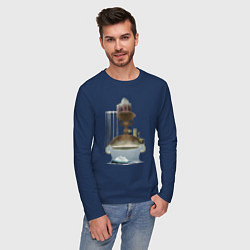 Лонгслив хлопковый мужской Bloodborne - Ром, праздный паук, цвет: тёмно-синий — фото 2