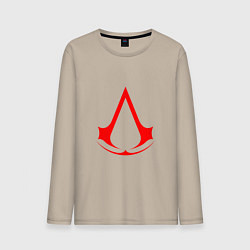 Лонгслив хлопковый мужской Red logo of assassins, цвет: миндальный