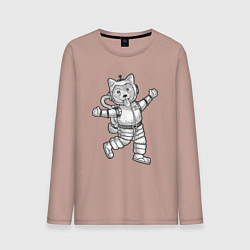 Лонгслив хлопковый мужской Пёсик астронавт, цвет: пыльно-розовый