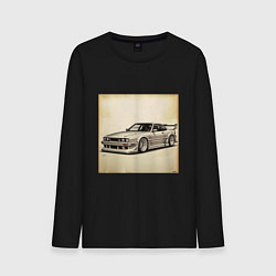 Лонгслив хлопковый мужской JDM авто, цвет: черный