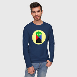Лонгслив хлопковый мужской Tardis color, цвет: тёмно-синий — фото 2
