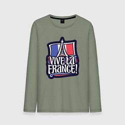 Лонгслив хлопковый мужской Viva la France, цвет: авокадо