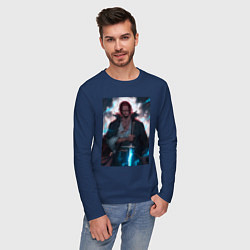 Лонгслив хлопковый мужской Ван-Пис Шанкс, цвет: тёмно-синий — фото 2