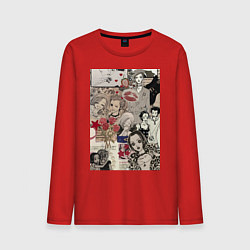 Лонгслив хлопковый мужской Нана Осаки коллаж, цвет: красный