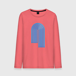 Лонгслив хлопковый мужской Голубой орнамент, цвет: коралловый