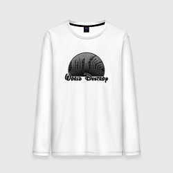 Лонгслив хлопковый мужской Ворл Дистрой разрушение мира, цвет: белый