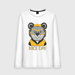 Лонгслив хлопковый мужской Nice day, цвет: белый