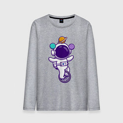 Лонгслив хлопковый мужской Космонавт жонглёр, цвет: меланж