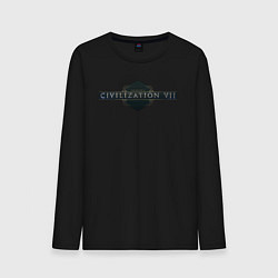 Лонгслив хлопковый мужской Sid Meiers civilization 7 logo, цвет: черный