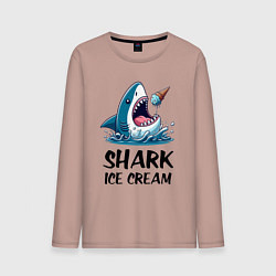 Мужской лонгслив Shark ice cream - ai art