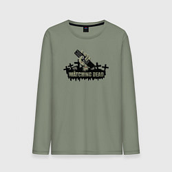 Лонгслив хлопковый мужской Наблюдающие мертвецы, цвет: авокадо