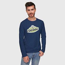 Лонгслив хлопковый мужской Football sport, цвет: тёмно-синий — фото 2