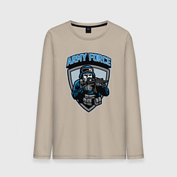 Лонгслив хлопковый мужской Army force, цвет: миндальный