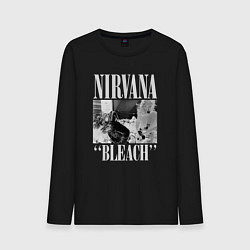 Лонгслив хлопковый мужской Nirvana bleach black album, цвет: черный