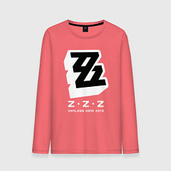 Лонгслив хлопковый мужской Zenless zone zero лого, цвет: коралловый
