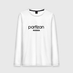 Лонгслив хлопковый мужской Партизан partizan, цвет: белый