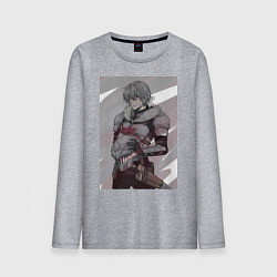 Лонгслив хлопковый мужской Убийца гоблинов воин рыцарь, цвет: меланж