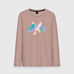 Лонгслив хлопковый мужской Принцесса Селестия из My Little Pony в кино, цвет: пыльно-розовый