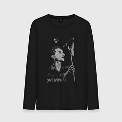 Лонгслив хлопковый мужской Depeche Mode - Gahan microphone, цвет: черный