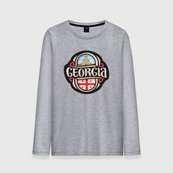 Лонгслив хлопковый мужской Моя Грузия, цвет: меланж