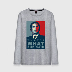 Лонгслив хлопковый мужской Thats what she said - the office, цвет: меланж
