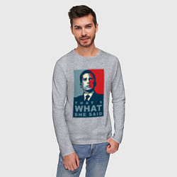 Лонгслив хлопковый мужской Thats what she said - the office, цвет: меланж — фото 2