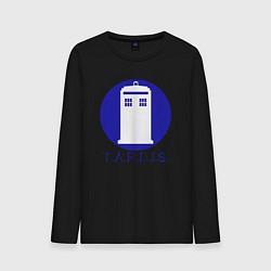 Лонгслив хлопковый мужской Blue tardis, цвет: черный
