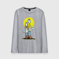 Лонгслив хлопковый мужской Чудики, цвет: меланж