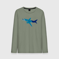 Лонгслив хлопковый мужской Superjet-100 синий, цвет: авокадо