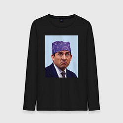 Лонгслив хлопковый мужской Michael Scott - Prison mike the office meme, цвет: черный