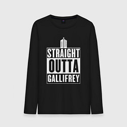 Лонгслив хлопковый мужской Straight outta gallifrey, цвет: черный
