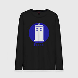 Лонгслив хлопковый мужской Tardis police, цвет: черный