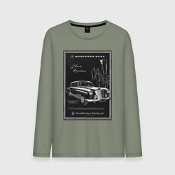 Лонгслив хлопковый мужской Mercedes-benz ретро, цвет: авокадо
